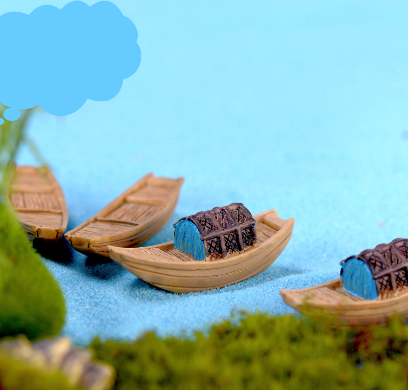 Mô hình thuyền buồm kích thước 5,2cm trang trí sân vườn tiểu cảnh terrarium M2124