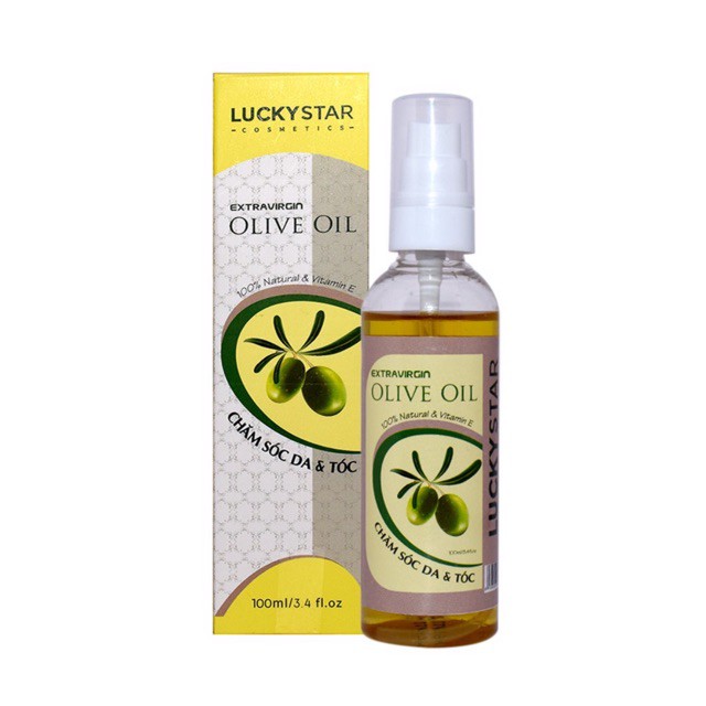 Dầu olive oil nguyên chất Lucky Star 100ml (chăm sóc da và tóc...)