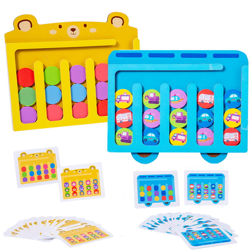 Trẻ Em Montessori Đồ Chơi Bằng Gỗ Màu Sắc Nhận Thức Hội Đồng Quản Trị Động Vật Xe Hai Mặt Phù Hợp Với Trò Chơi Cảm Giác Vật Liệu Giáo Dục Đồ Chơi