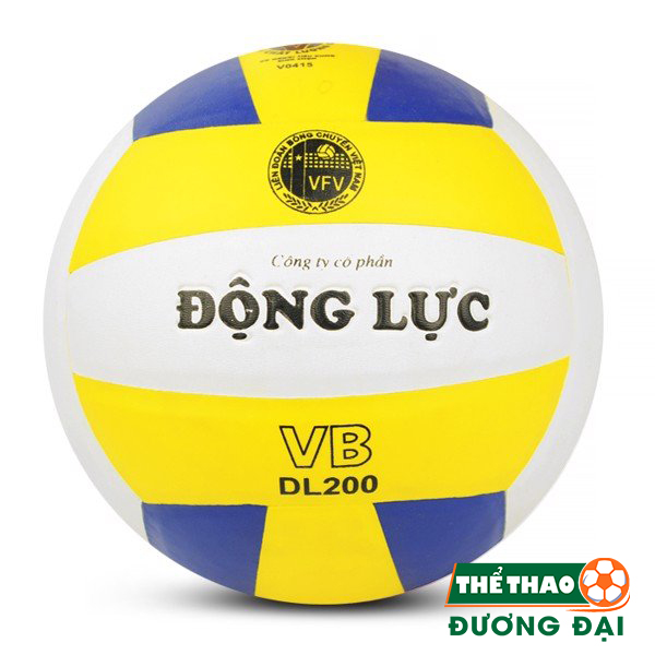 Bóng chuyền động lực dl200 banh chuyền da chính hãng, tặng kim bơm + lưới đựng bóng