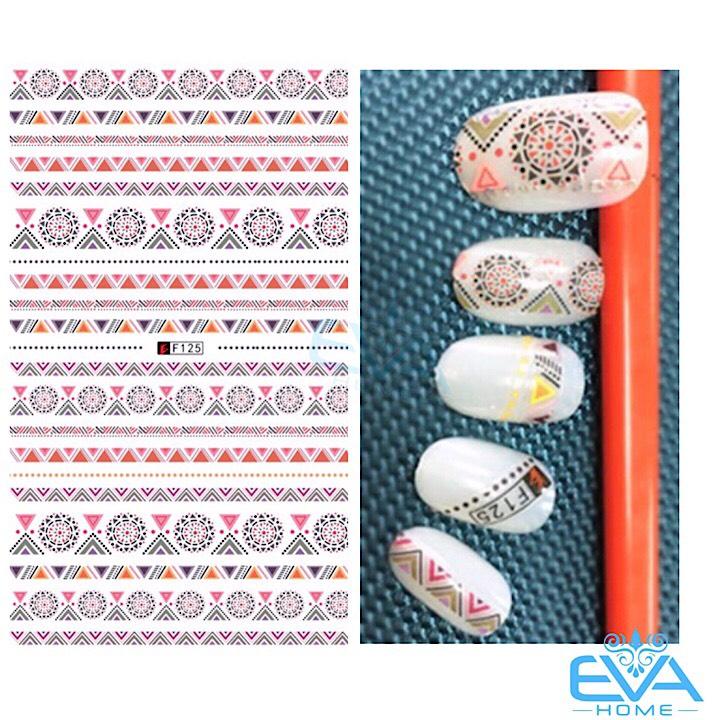 [HCM]Miếng Dán Móng Tay 3D Nail Sticker Tráng Trí Hoa Văn Hoạ Tiết Thổ Cẩm F125
