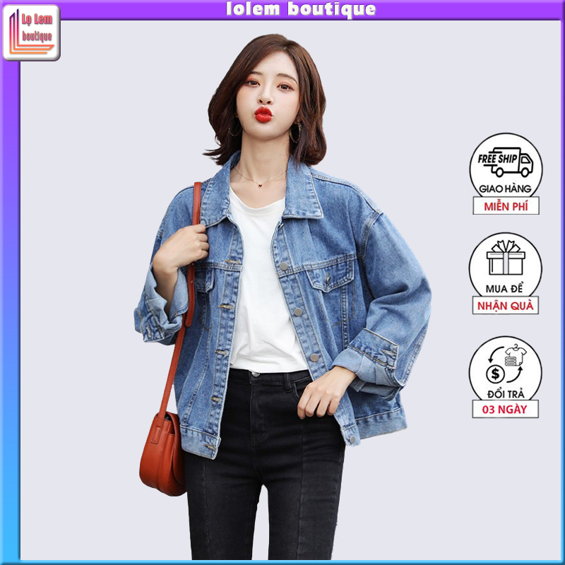 Áo khoác jean Nữ đẹp form rộng cao cấp bigsize phong cách siêu chất - Hot trend