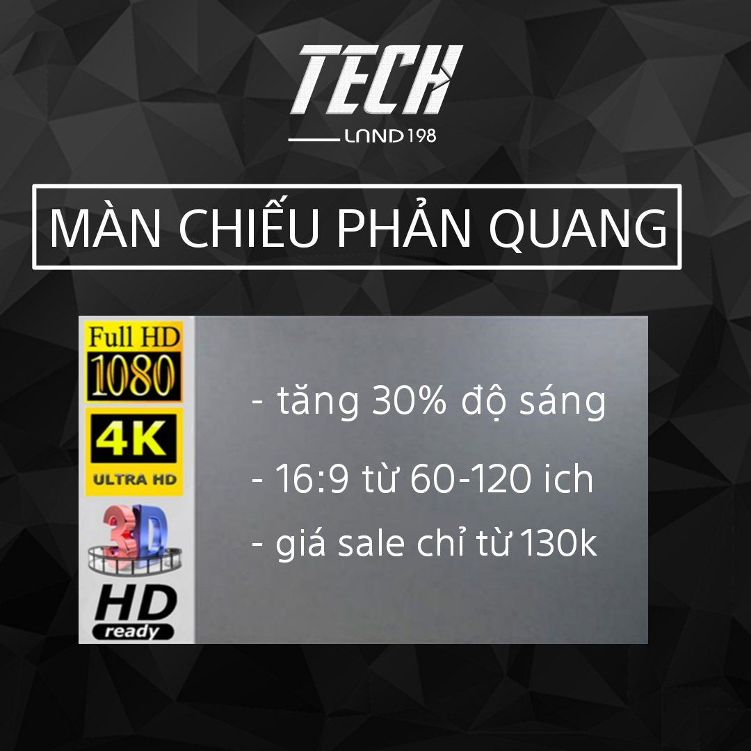 Màn chiếu phản quang dán tường 60 - 120 INCH - Tương phản cao - tăng 30% độ sáng