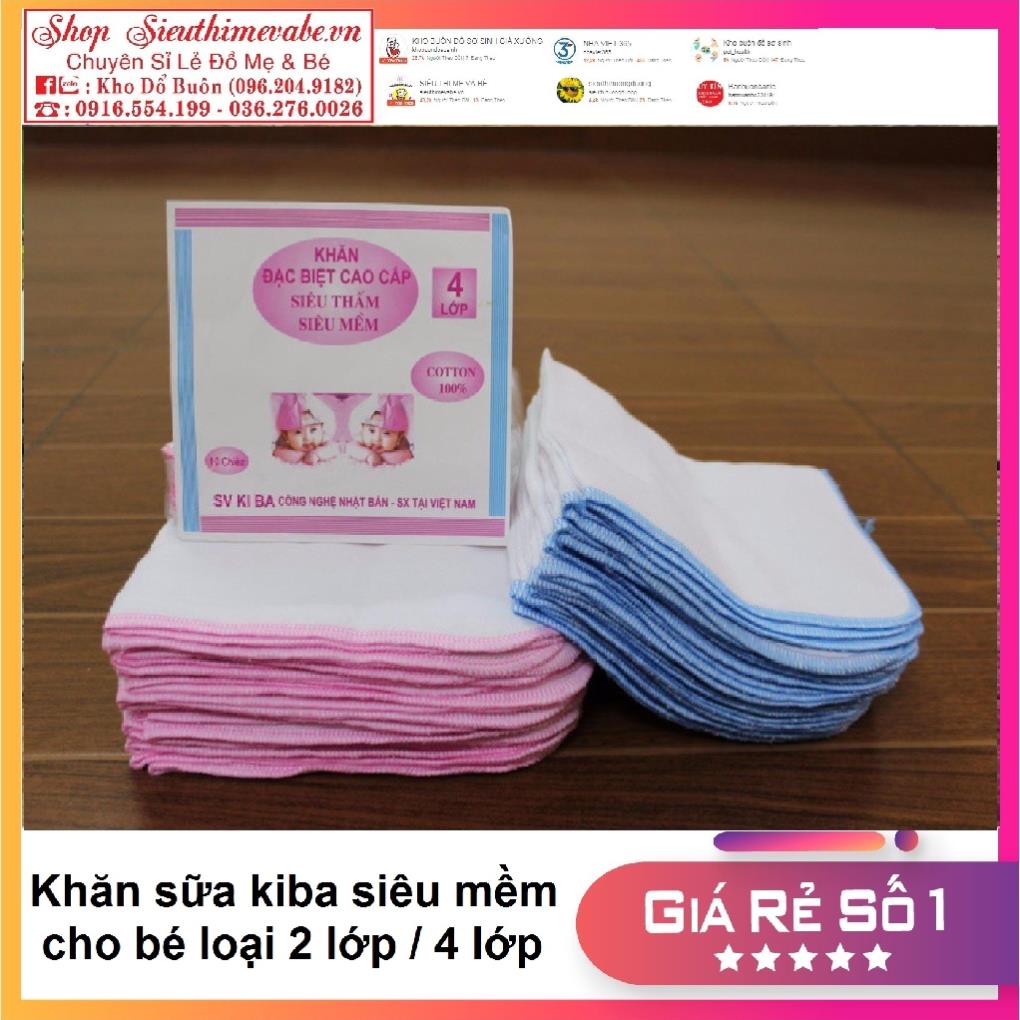 Khăn sữa kiba siêu mềm 2 lớp 4 lớp