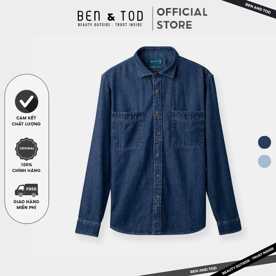 Áo sơ mi form regular r1622bb106 ben & tod denim basic trẻ trung thoáng mát thanh lịch