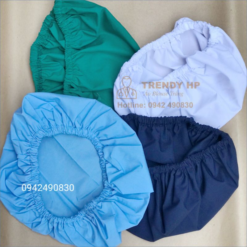 Mũ công nghệ vải - Mũ vải blu công nghệ trùm đầu, mũ công nhân trùm đầu, mũ vải bếp, nhân viên, công nhân