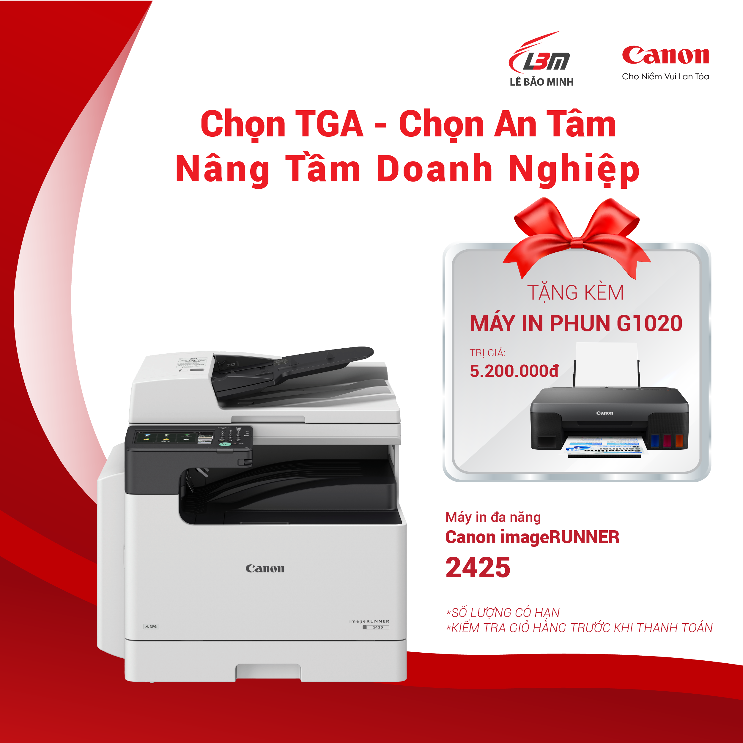 Máy photocopy a3 canon ir2425 - giá khuyến mãi khi ký hợp đồng dịch vụ tga