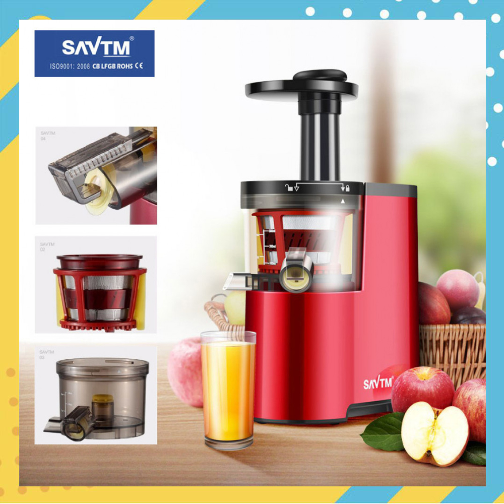 Máy xay ép trái cây hoa quả tốc độ chậm SAVTM JE-07 công suất 150W tiết kiệm điện, vòng quay 80v/phút, hiệu quả ép 90 - 95% lượng nước trong hoa quả