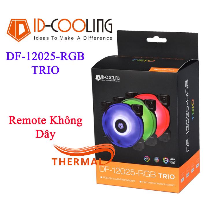 Fan case rgb id-cooling df-12025-rgb trio - quạt êm, sức gió lớn, hiệu ứng rgb 16.7 triệu màu