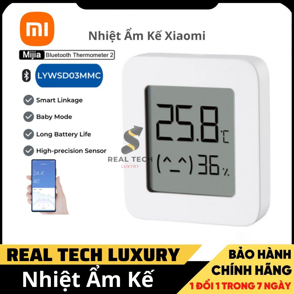 Nhiệt ẩm kế xiaomi gen 2 - nhiệt ẩm kế điện tử - máy đo nhiệt độ độ ẩm gia đình - máy đo nhiệt kế gia đình - máy đo độ ẩm - đồng hồ đo độ ẩm - đồng hồ đo nhiệt độ phòng bảo hành 1 năm