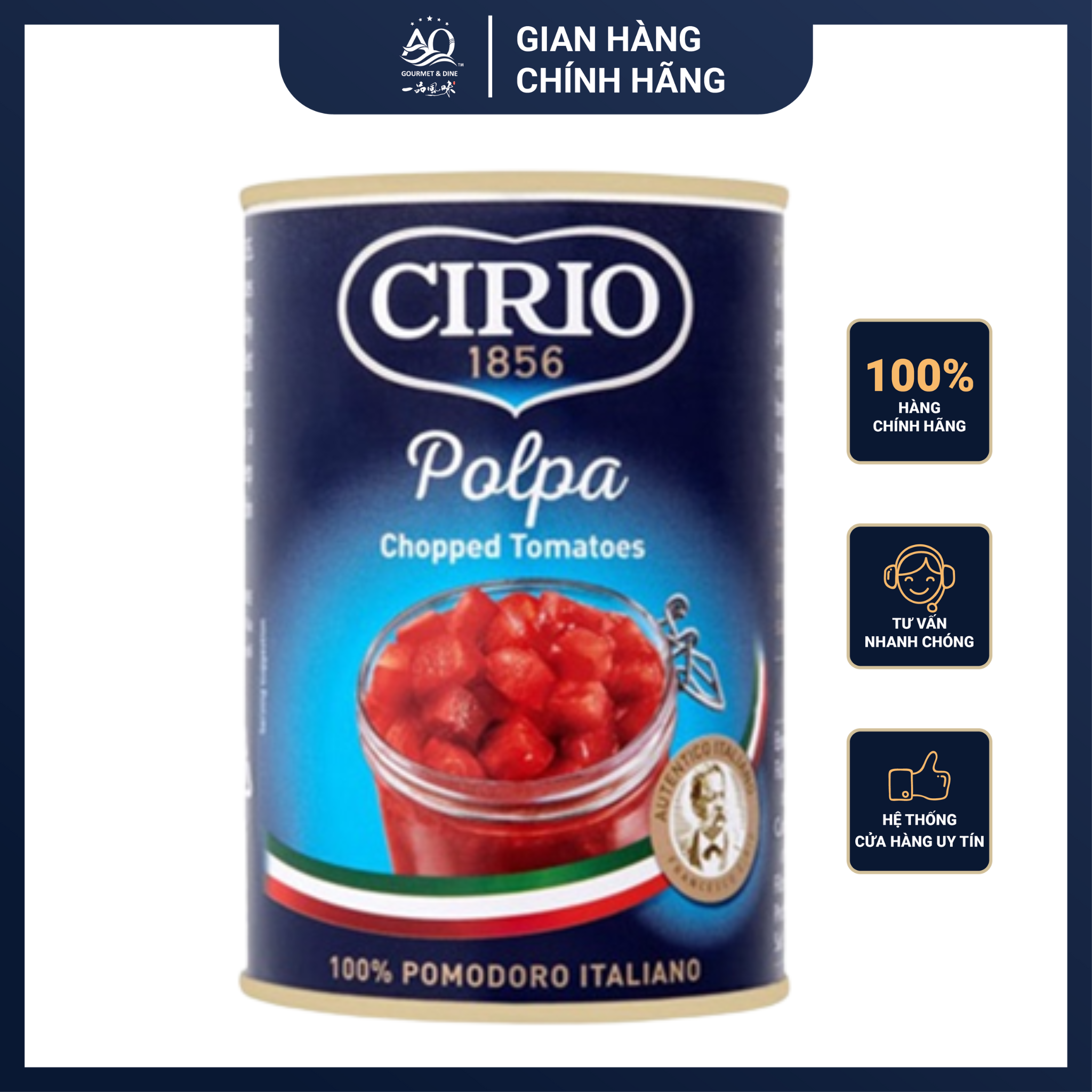 Cà chua băm cirio 400g - cirio chopped tomatoes polpa 400g