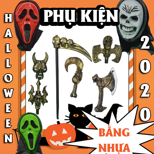 Mặt nạ và phụ kiện hóa trang bằng nhựa halloween 2020, (halowen hay hallowen)