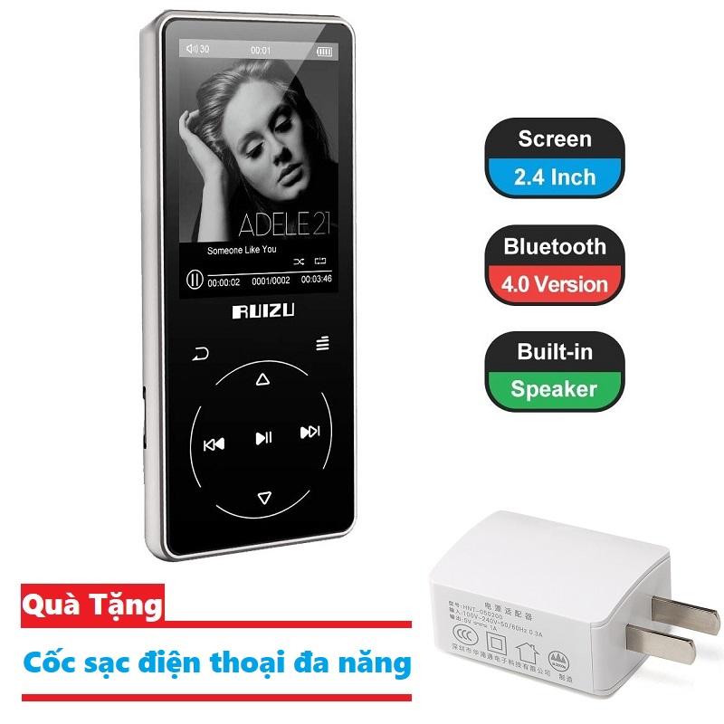 Máy Nghe Nhạc Ruizu D16 - Máy nghe nhạc Mp3 lossless Ruizu D16 bluetooth 8G màn hình 2.4inch Tặng kèm cục sạc điện thoại đa năng 5v