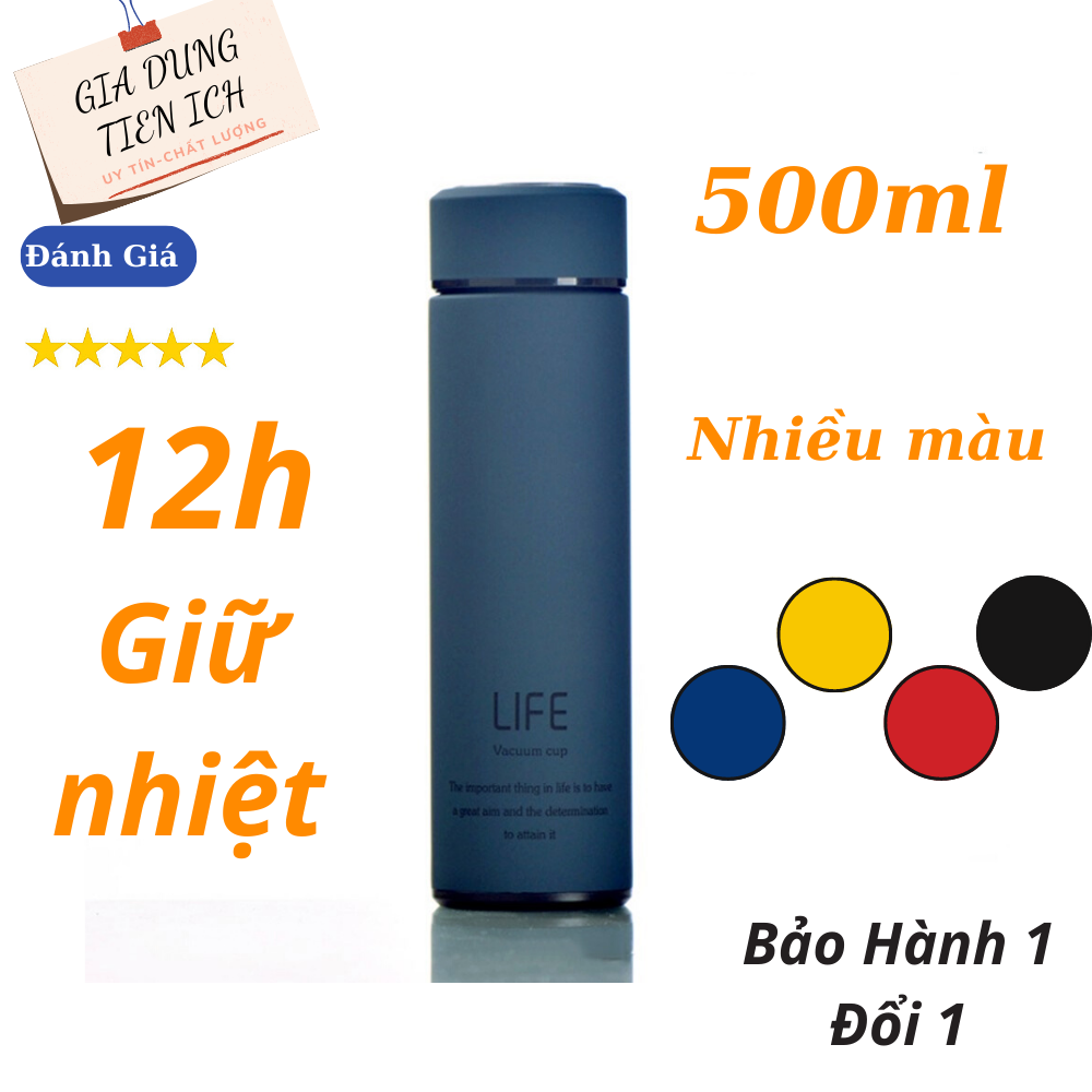 Bình Giữ Nhiệt Ruột Inox 304 Vacuum Flask Life 500ml, bình giữ nhiệt đẹp, bình giữ nhiệt chất lượng cao, bình giữ nhiệt giá rẻ, bình giữ nhiệt ruột inox