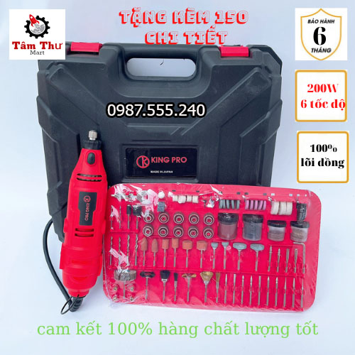 Bộ máy khoan, mài, khắc mini kingpro cao cấp kèm 150 chi tiết