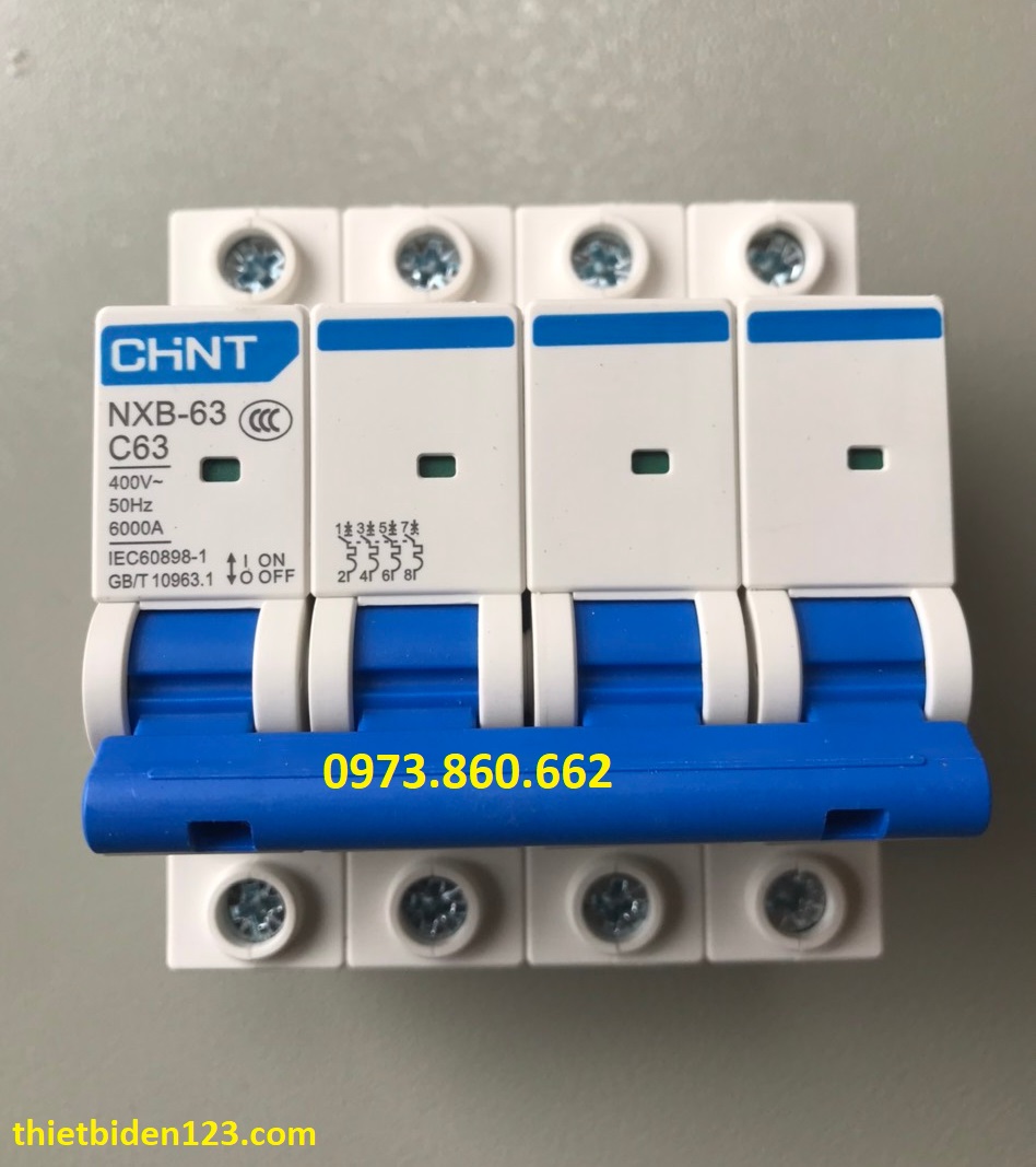 Aptomat chint chống chập nxb 4p 63a