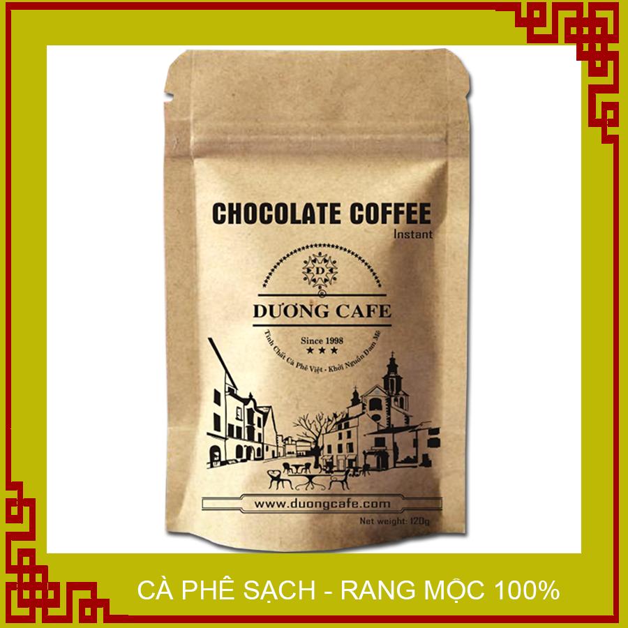 Cà phê hoà tan Chocolate coffee nguyên chất, tiện lợi uống liền thơm ngon, ngọt ngào, tuyệt hảo, vị sô cô la, gói 120gr, Dương cafe