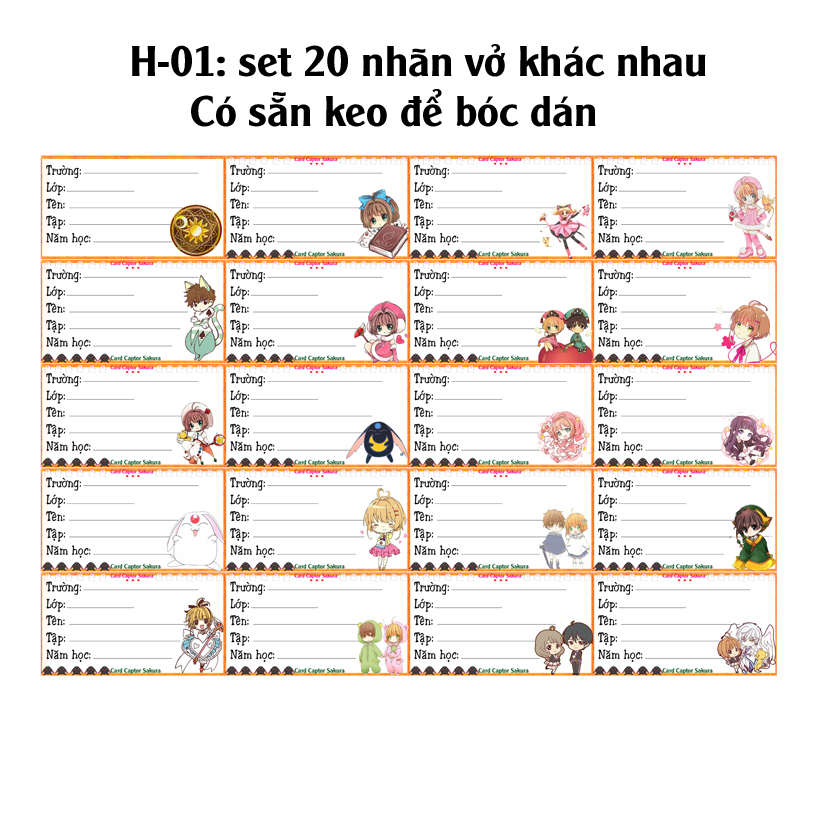 Nhãn vở thủ lĩnh thẻ bài sakura