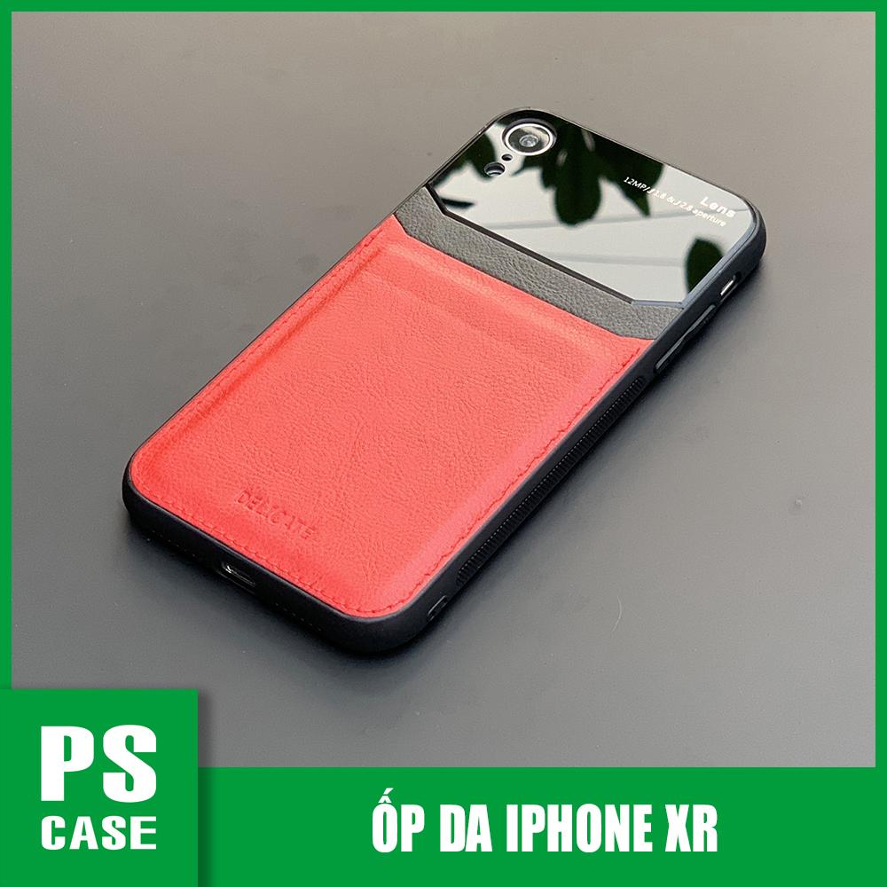 Ốp lưng da kính cao cấp dành cho iphone xr - màu đỏ - ps case phân phối