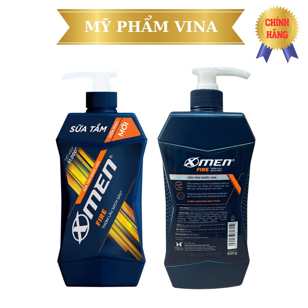 ]sữa tắm nước hoa xmen fire 650gr