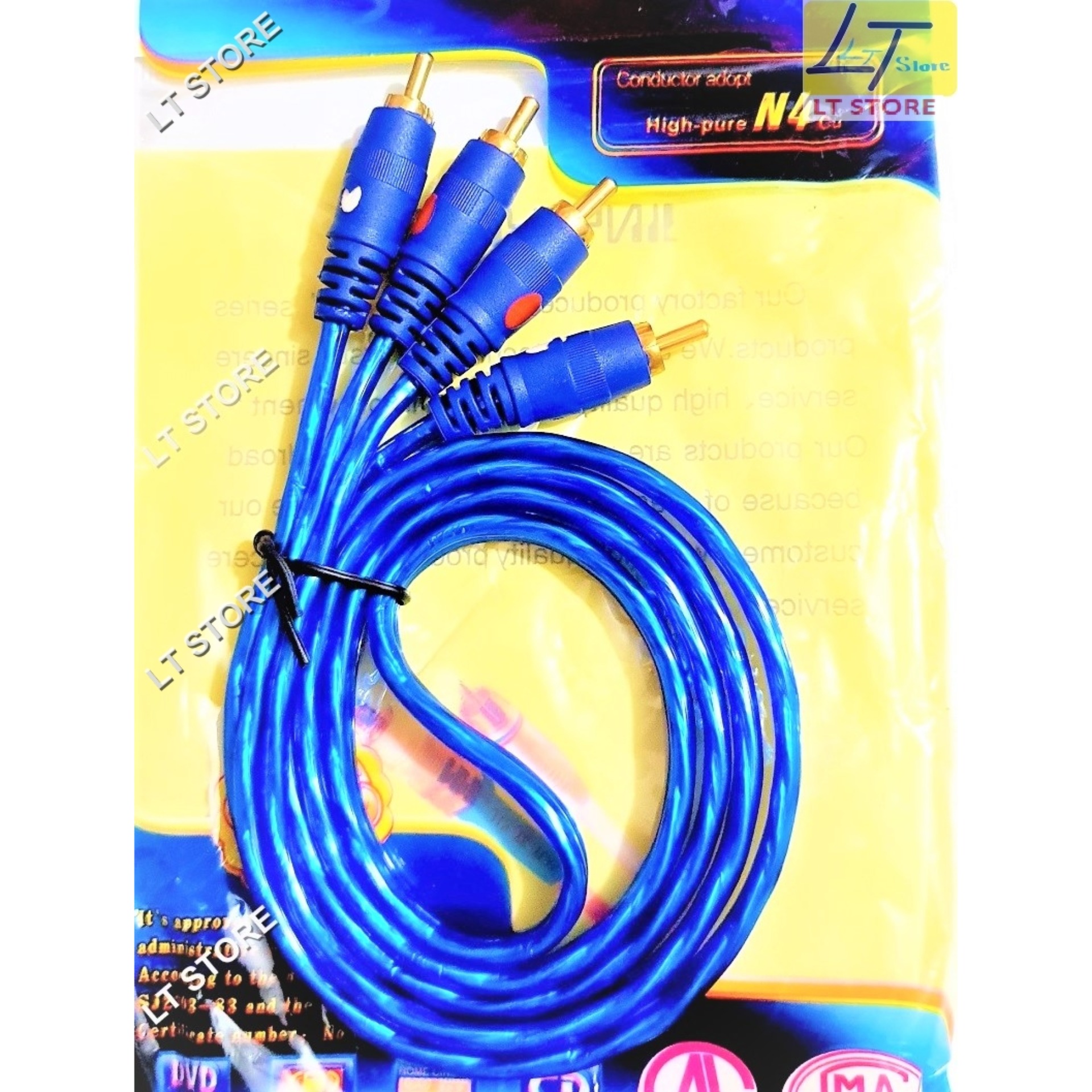 Dây cáp loa 4 đầu bông sen AV dài 1.2M chống nhiễu