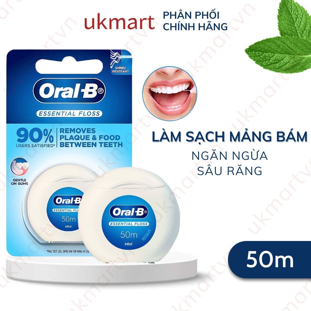 Chỉ Nha Khoa Cao Cấp Nhập UK Oral B Essential Floss 50M