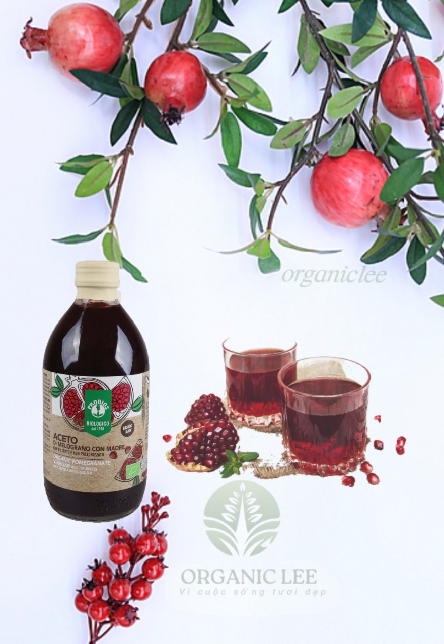 Giấm lựu hữu cơ có giấm cái ProBios,Organic pomegranate vinegar with ProBios vinegar 500ml