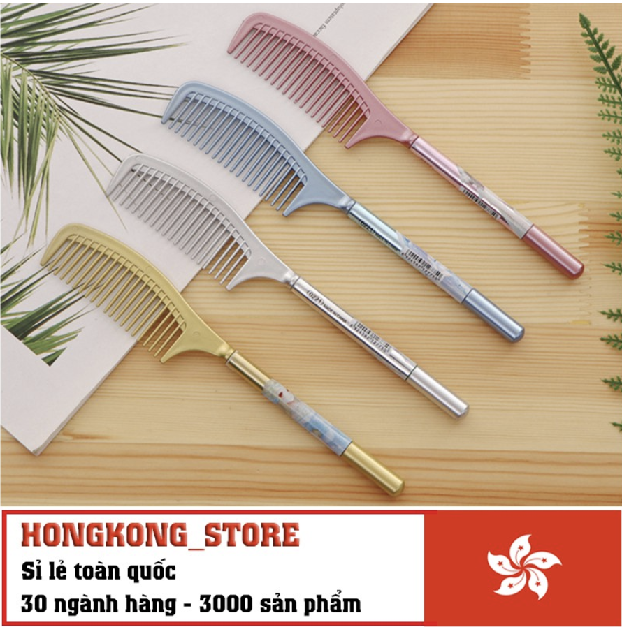 Bút bi kết hợp lược chải tóc siêu dễ thương - bút bi mực đen