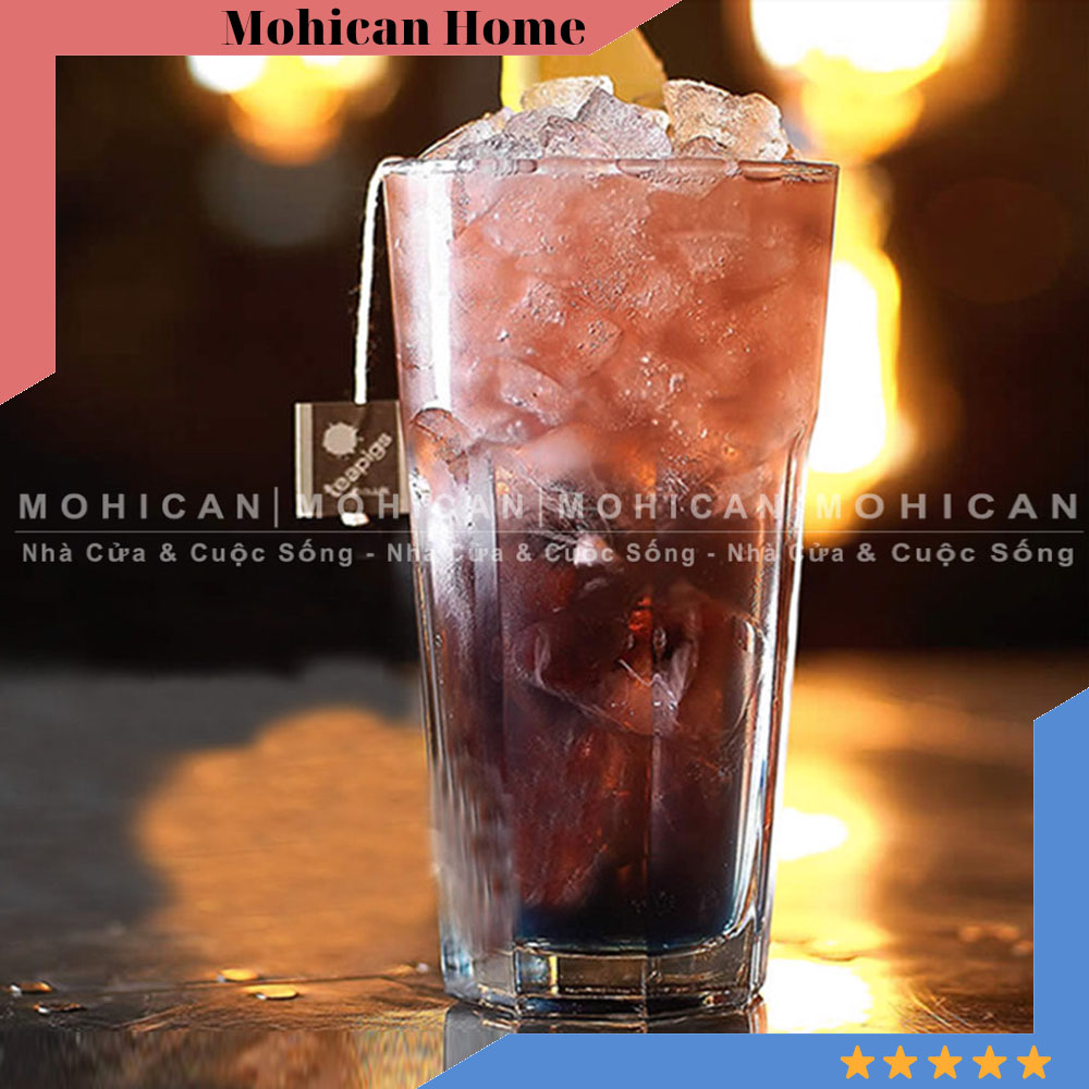 Ly thủy tinh cà phê sọc khía 500ml, cốc thủy tinh lớn Lucky Centra Long Drink, hàng đẹp cao cấp Thái Lan LUKG-10006