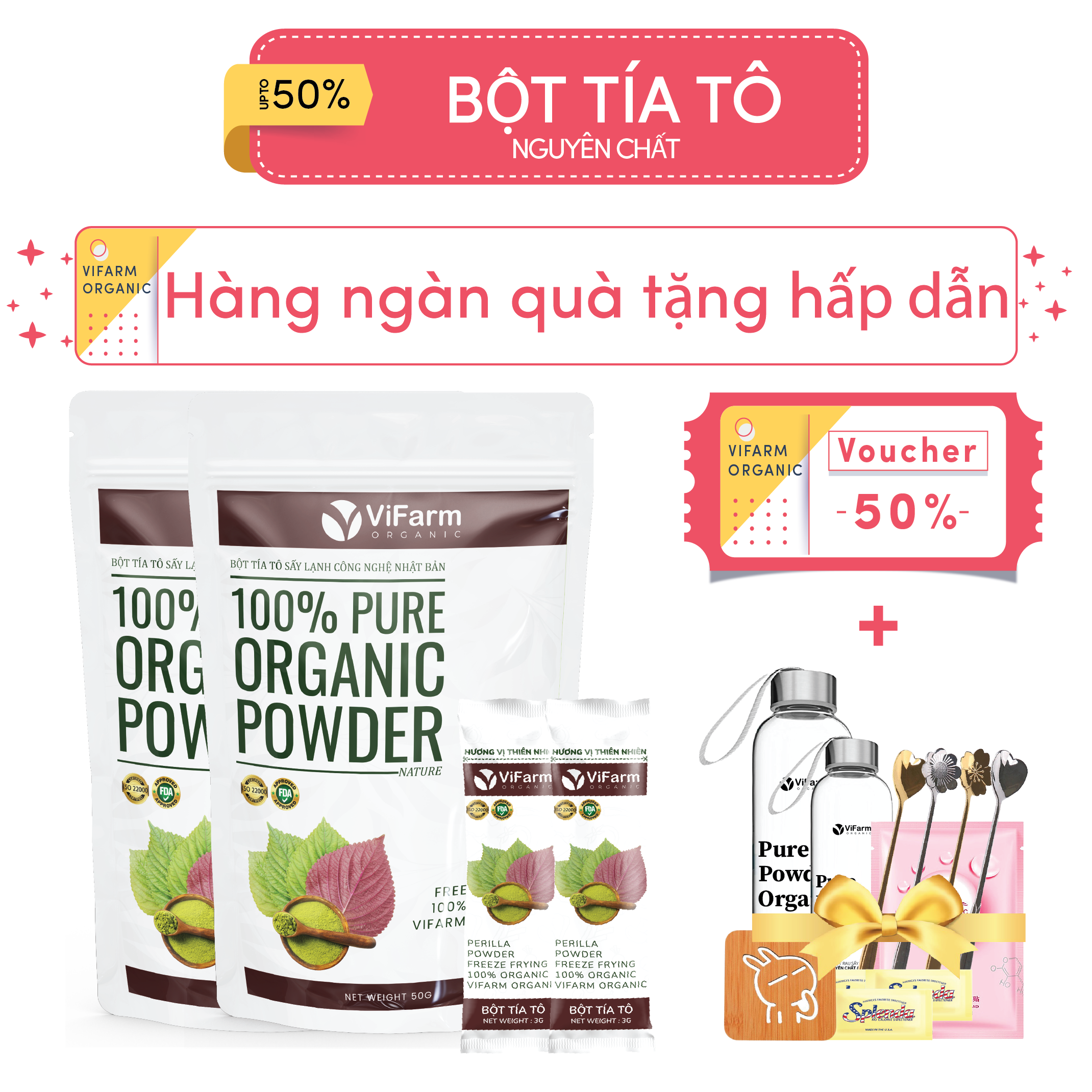 Bột tía tô nguyên chất vifarm 50g