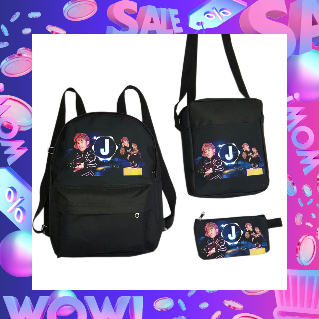[HCM]Set balo 3 món gồm balo Jack 97 bóp viết J97 túi đeo chéo mini J97 tặng kèm móc khóa J97 đom đóm fan