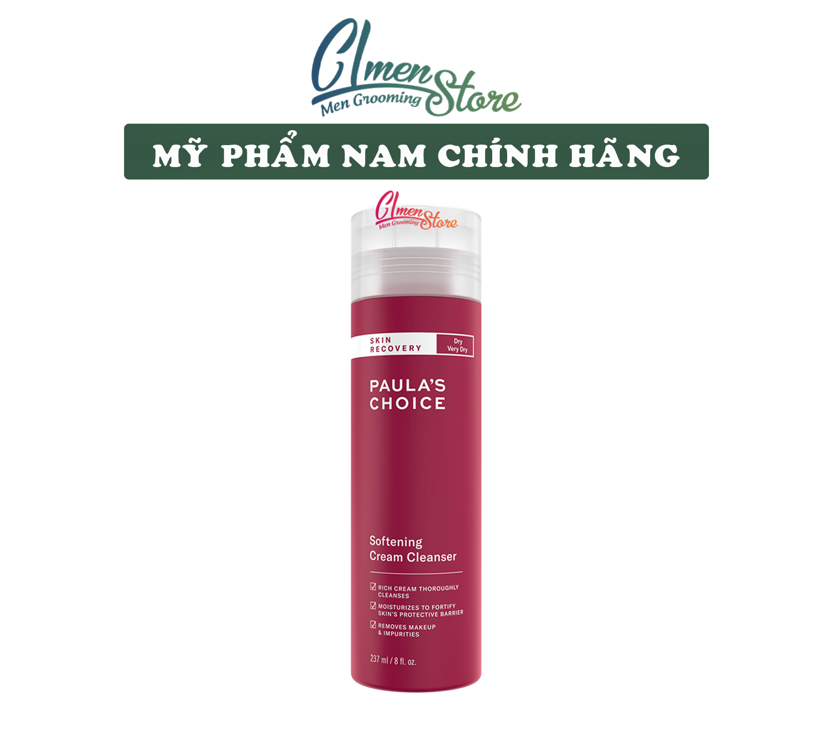 Sữa rửa mặt Paula’s Choice Skin Recovery Softening Cream Cleanser – Phục hồi và làm mềm da