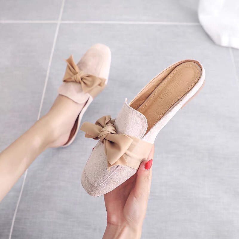 FREE SHIP giày búp bê nữ chất dạ thắt nơ siêu xinh kèm clip