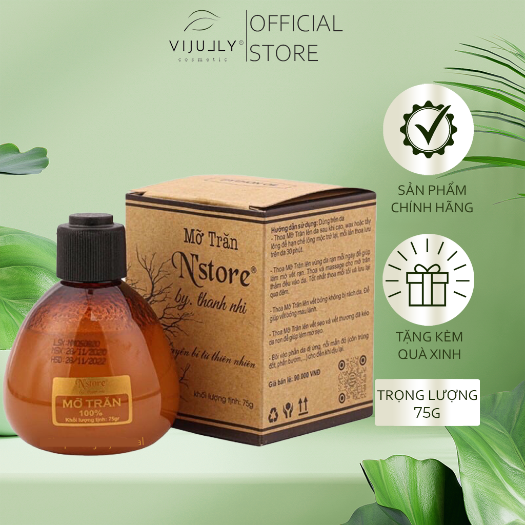 Mỡ trăn N'store nguyên chất triệt lông, mờ nám rạn da, lành nứt gót chân 75g