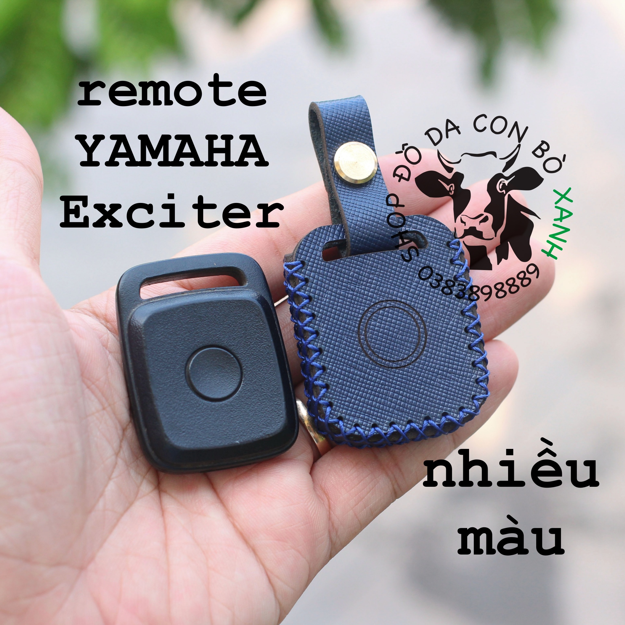 Bao Da Chìa Khóa remote tìm xe Yamaha Exciter handmade da thật