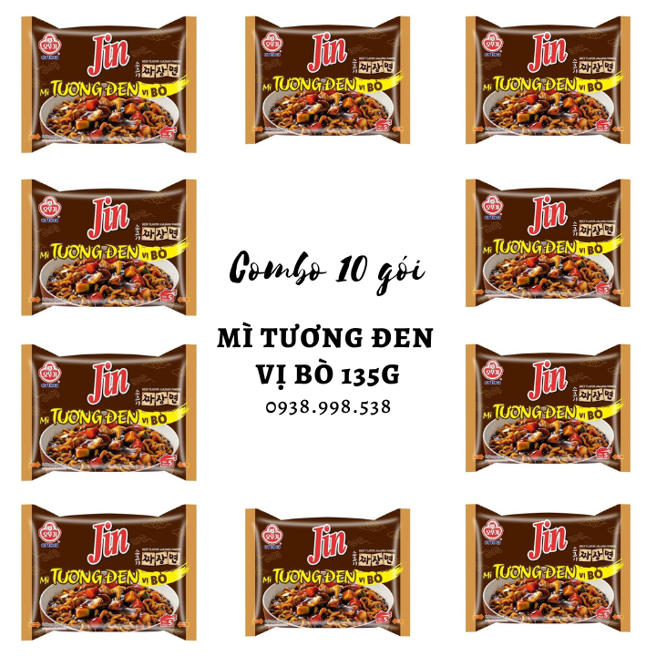 Combo 10 gói - Mì Tương đen vị Bò 135 g