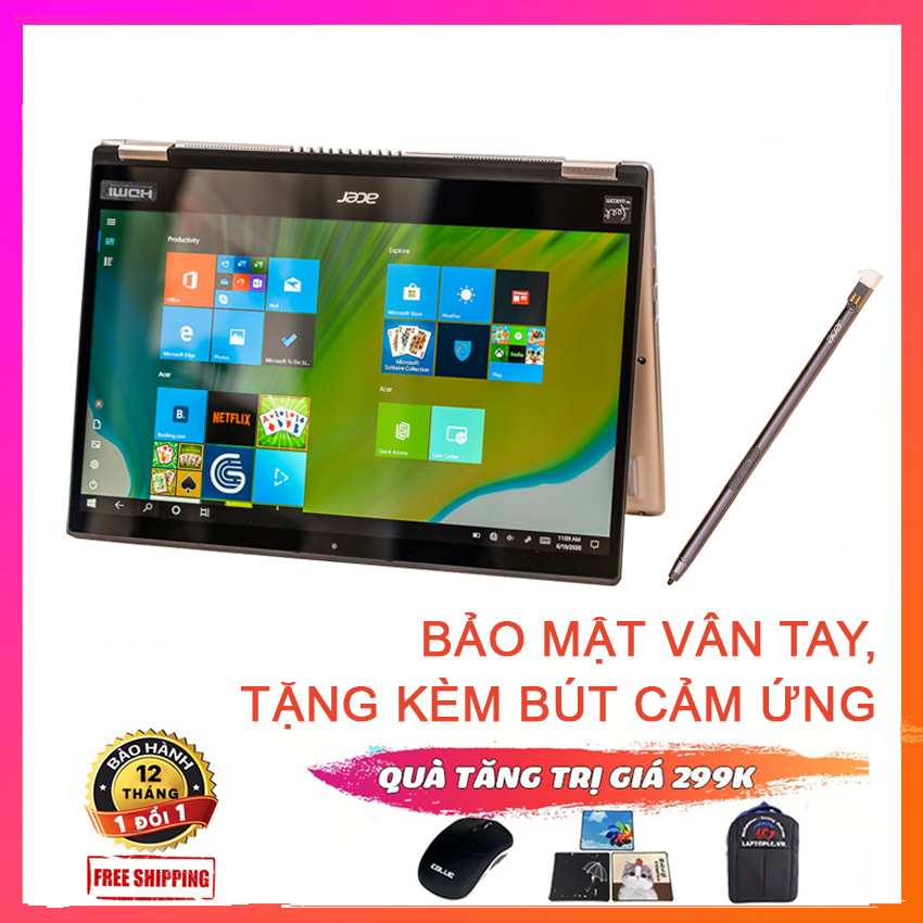 Acer spin 3 2020 kèm bút cảm ứng bảo mật vân tay i5-1035g1 ram 8g ssd nvme 256g vga intel uhd g1 màn 14 fullhd ips touch win 10 bản quyền