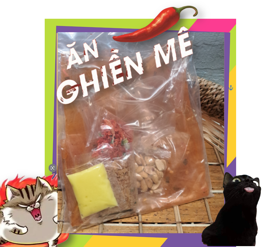 Túi Zip 100g bánh tráng dẻo cay sốt bơ