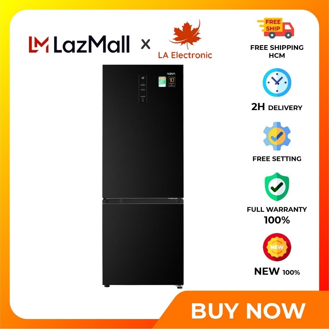 Tủ lạnh Aqua Inverter 292 lít AQR-B348MA - Miễn phí vận chuyển HCM - Bảng điều khiển bên ngoàiNgăn rau điều chỉnh được độ ẩm, trữ rau củ tươi ngon hơn
