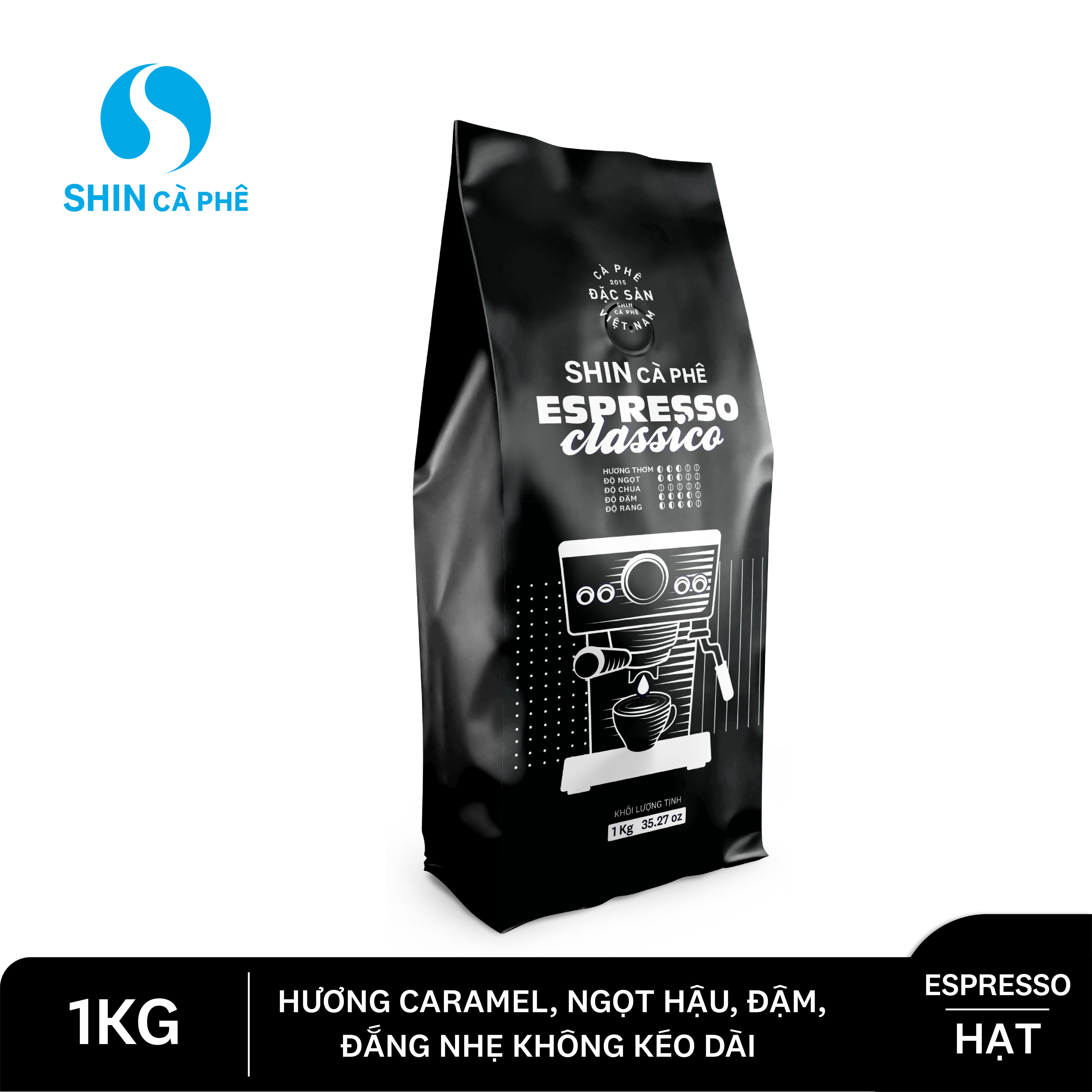 Shin cà phê - espresso classico 1kg hạt - cà phê nguyên chất pha máy