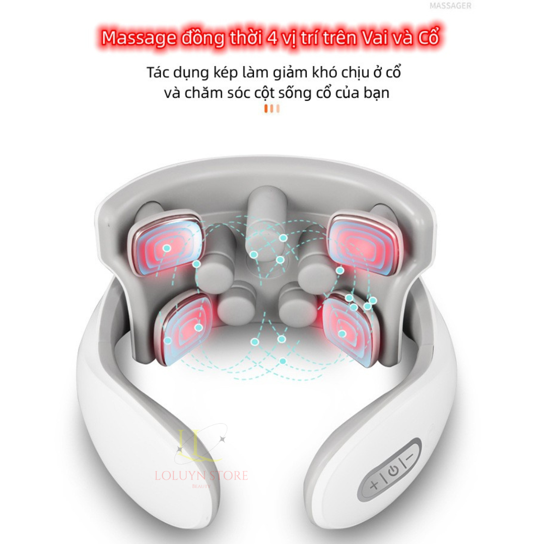 HOÀN TIỀN 15% - Máy massage cổ vai gáy Smart Neck Massage JT-88 có chườm nóng 42 độ C bản Plus 2023