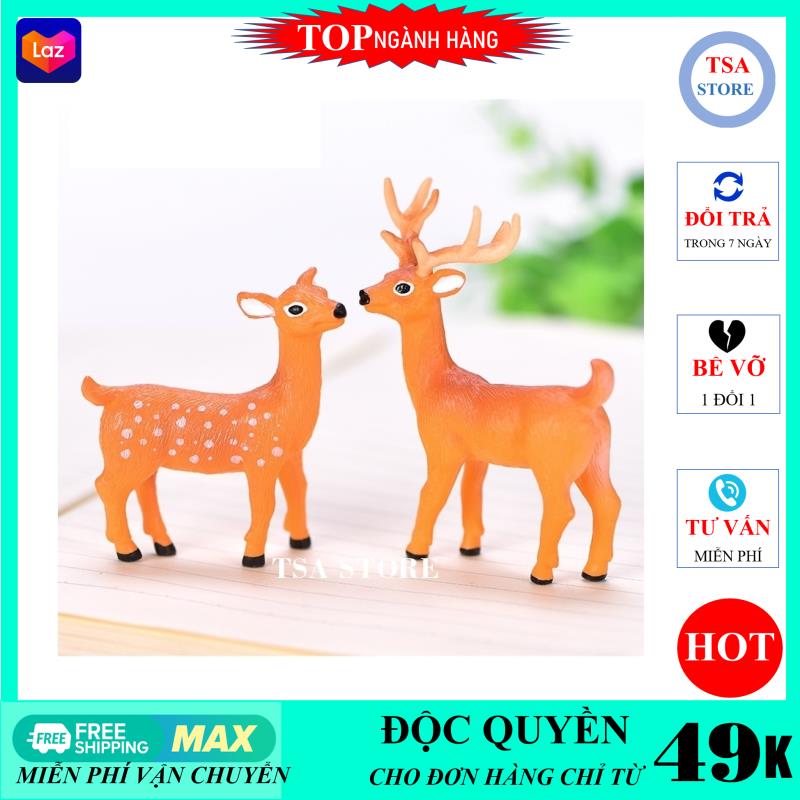 Tiểu cảnh mini Hươu sao đứng trang trí tiểu cảnh sen đá/chậu cây mini/terrarium/hồ cá/bonsai/hòn non bộ/sen đá/xương rồng TSA STORE