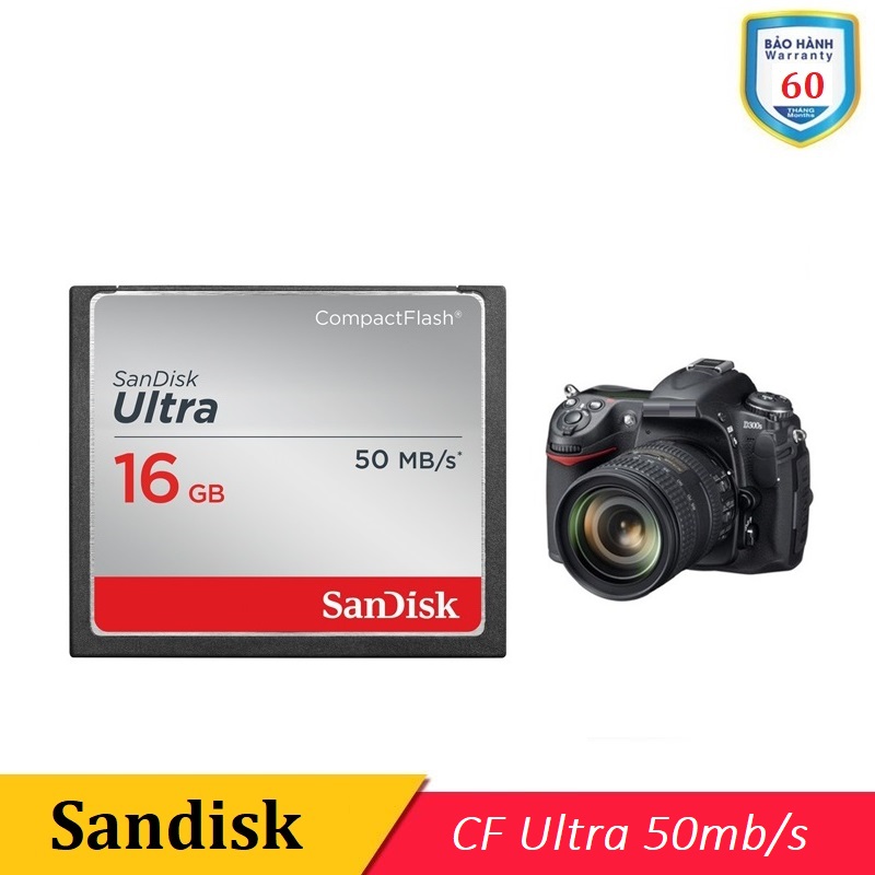 Thẻ nhớ cf sandisk 16gb ultra 333x 50mb/s -bh 05 năm