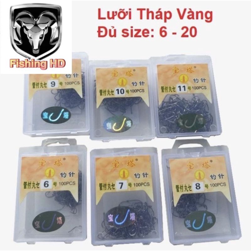 Lưỡi câu cá tháp vàng siêu bén giá rẻ lưỡi câu đơn câu đài giá rẻ lc14