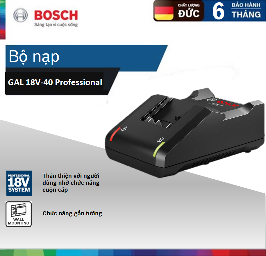 Sạc nhanh bosch gal 18v-40
