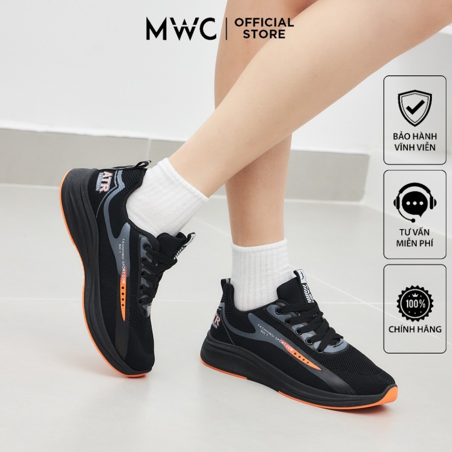 Giày MWC A117 Thể Thao Nữ Đế Bằng 3CM Phối Sọc Màu Vải Dệt Siêu Êm Chân