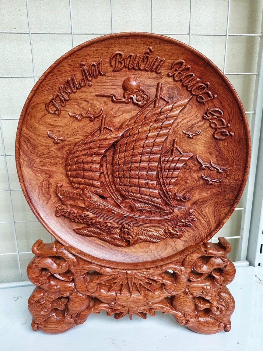 Đĩa Gỗ Nguyên Khối Phong Thuỷ MinhKhang