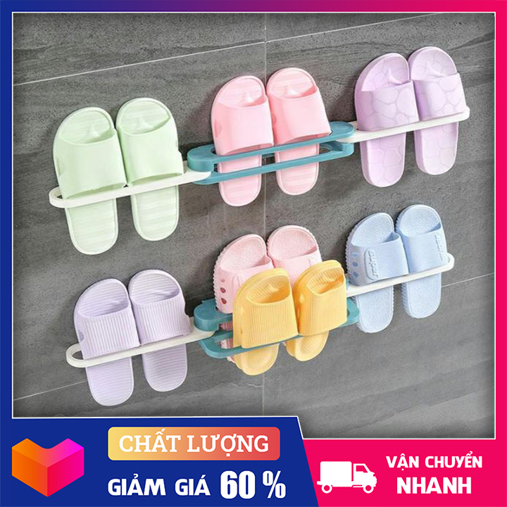 Kệ giầy mini gấp gọn - kệ dán tường cài dép thông minh - gấp gọn - siêu chắc tiện dụng happy family mart }