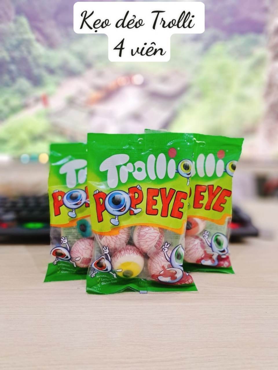 Kẹo dẻo hình con mắt Trolli Popeye Đức