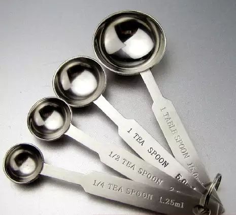Bộ thìa đong inox 5 chiếc (Đơn vị tsp, ml)